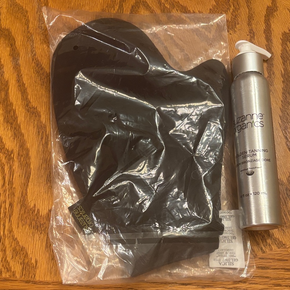 NWT Suzanne Somers Golden Tanning Serum with Black Mitt